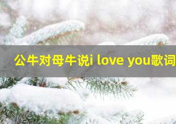 公牛对母牛说i love you歌词